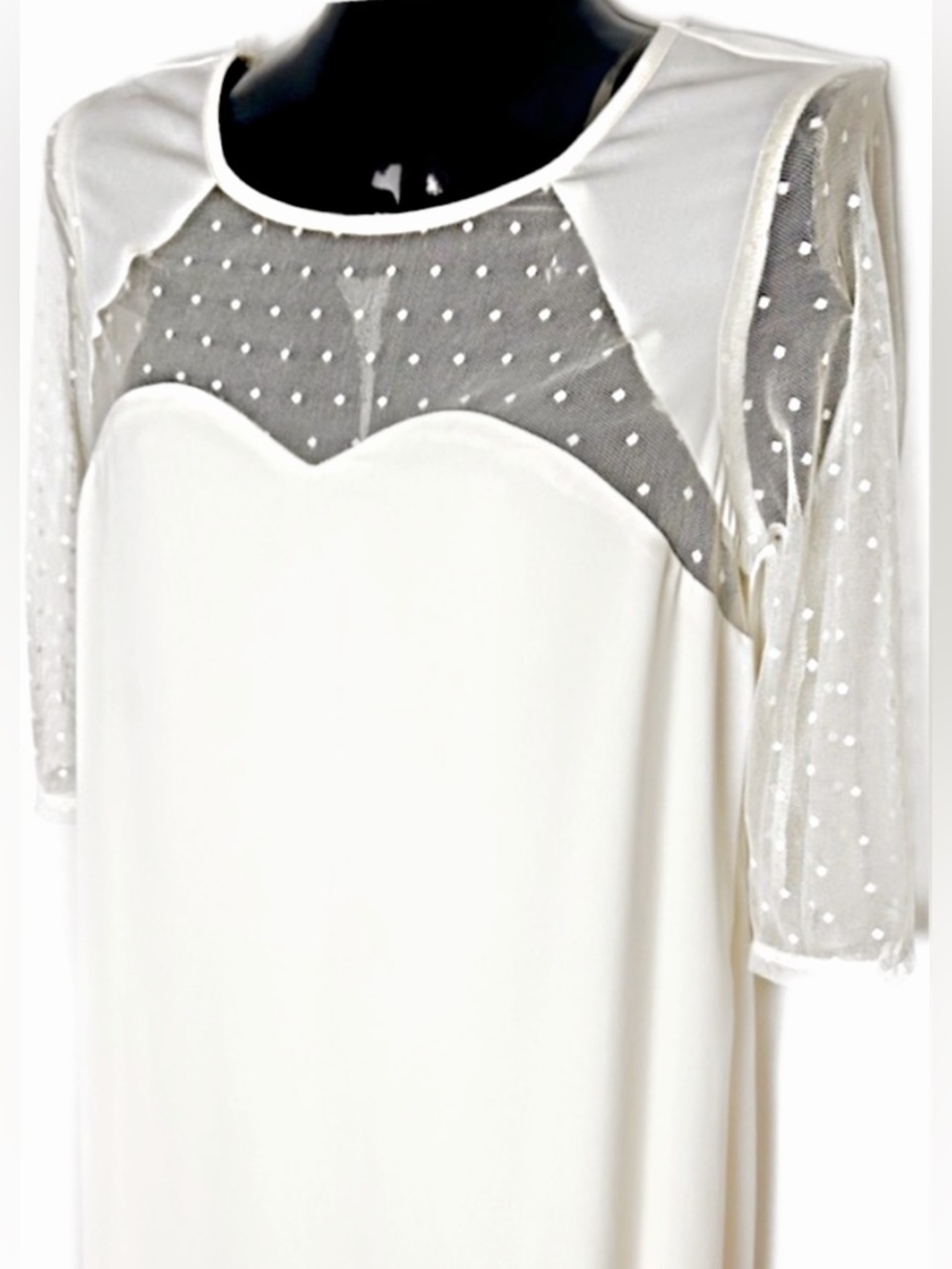 NWT Elegant Sheer Cream Dress